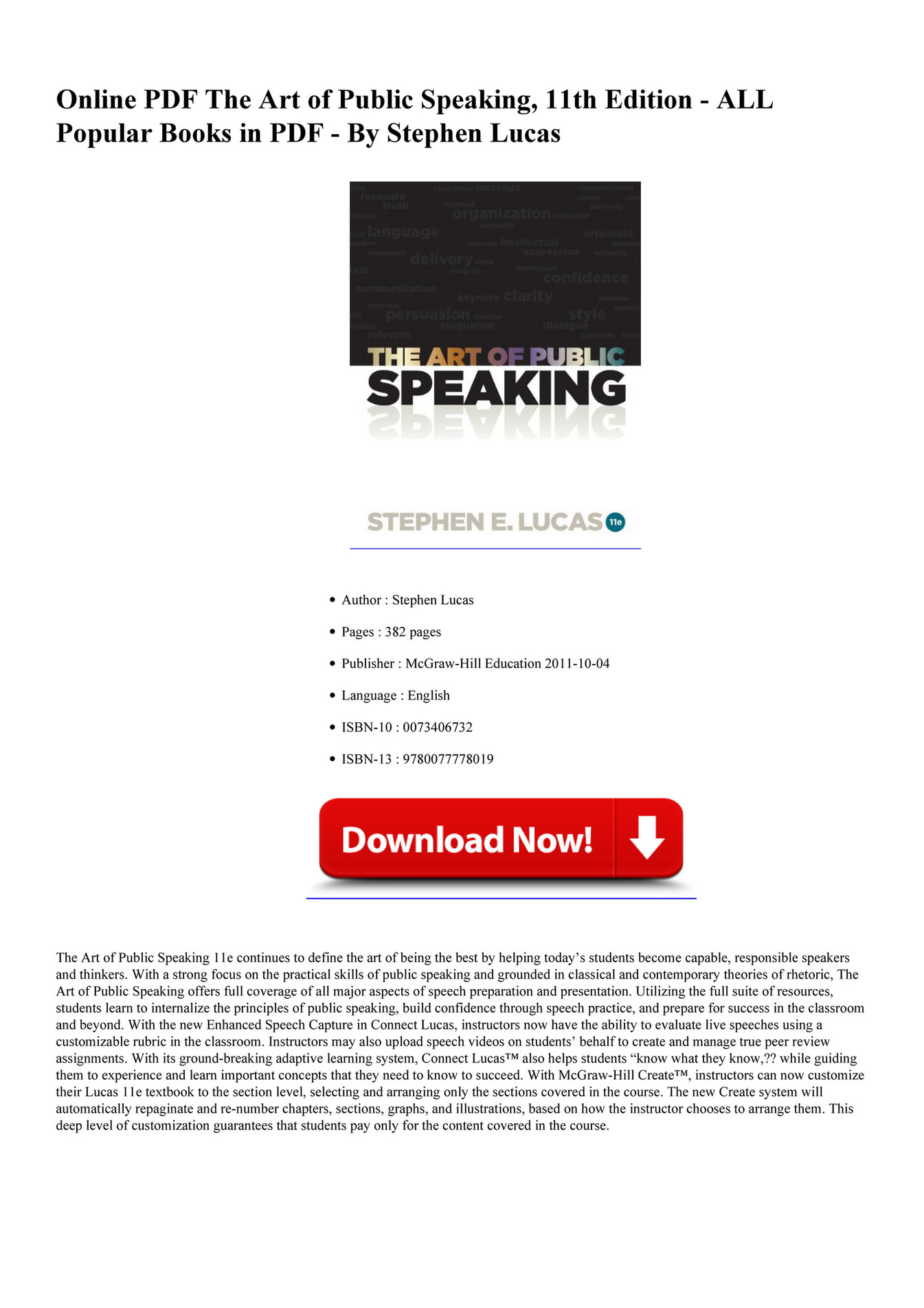 Art of public speaking lucas 11th pdf to jpg free
